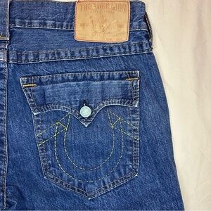 Vintage True Religion Dark Blue Flare Jeans Y2K